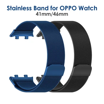 

2020 WristBand Straps for OPPO Smart Watch Bracelet 41mm 46mm Metal Bands Strap Stainless Steel Magnetic Closure Magnet New