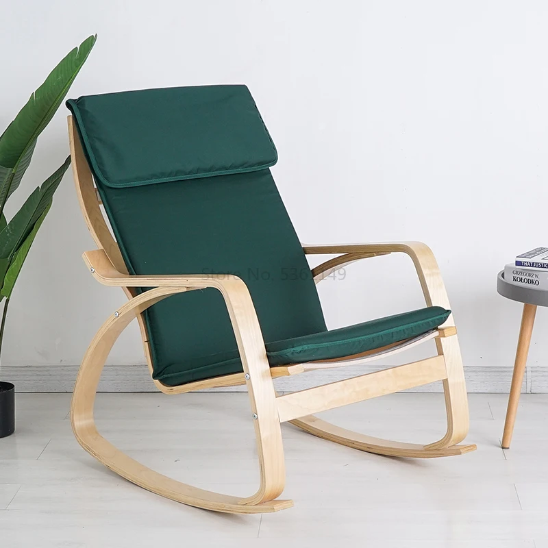 Скандинавское домашнее кресло-качалка, кресло для отдыха из цельного дерева, кресло для ленивых беременных, кресло для отдыха на балкон, простое кресло для отдыха - Цвет: 8
