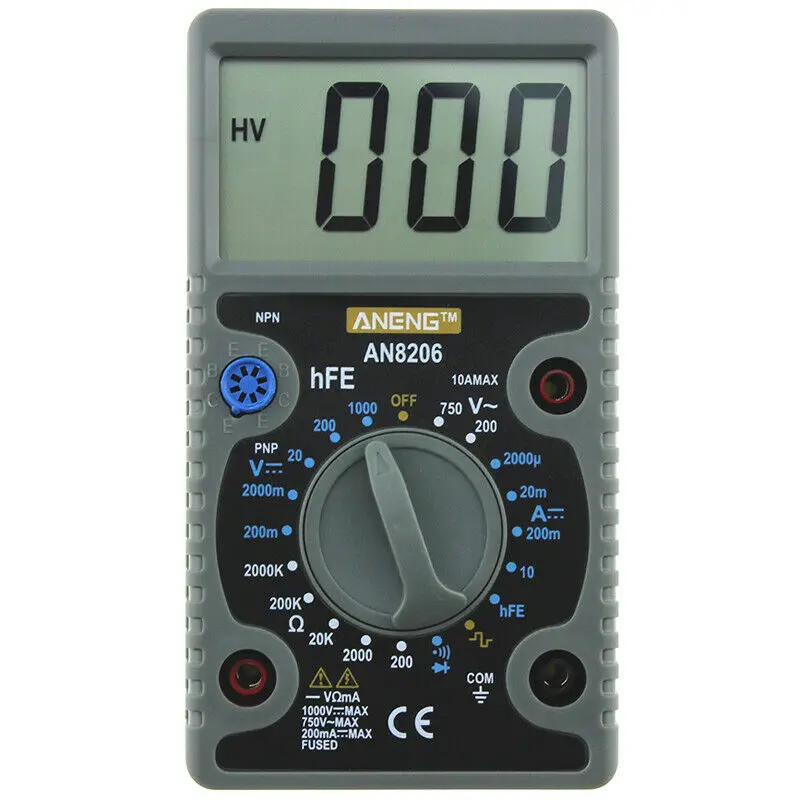 ANENG AN8206 Digital Multimeter Ampere Voltage Tester 50Hz Square Wave Output
