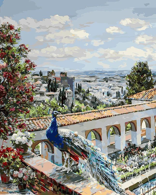 HUACAN Painting By Numbers House Scenery Pictures Gift Kits Drawing Canvas HandPainted Home Decor Gift - Цвет: SZHC1-1829