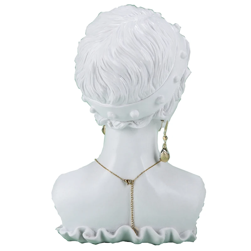 New Style Resin Beautiful Girl Model Earrings Necklace Jewellery Stand Gem Lightbox Spectacles Necklace Display Wholesale