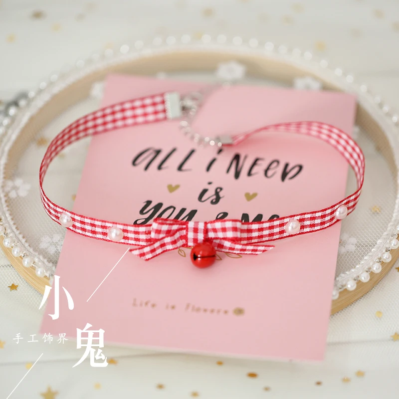 No. 3 necklace Милая решетка Клубника Лук Кружевная повязка-бандана для девочки мягкие японские игрушки KC аксессуары для волос повязка на голову боковая заколка женская соломенная шляпа - Цвет: No. 3 necklace