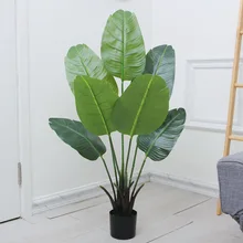 

120CM Large Artificial Rare Banana Tree Green Plastic Indoor Big Ppotted Fake Tropical Theme Tree Home Hotel Office Decor Plants
