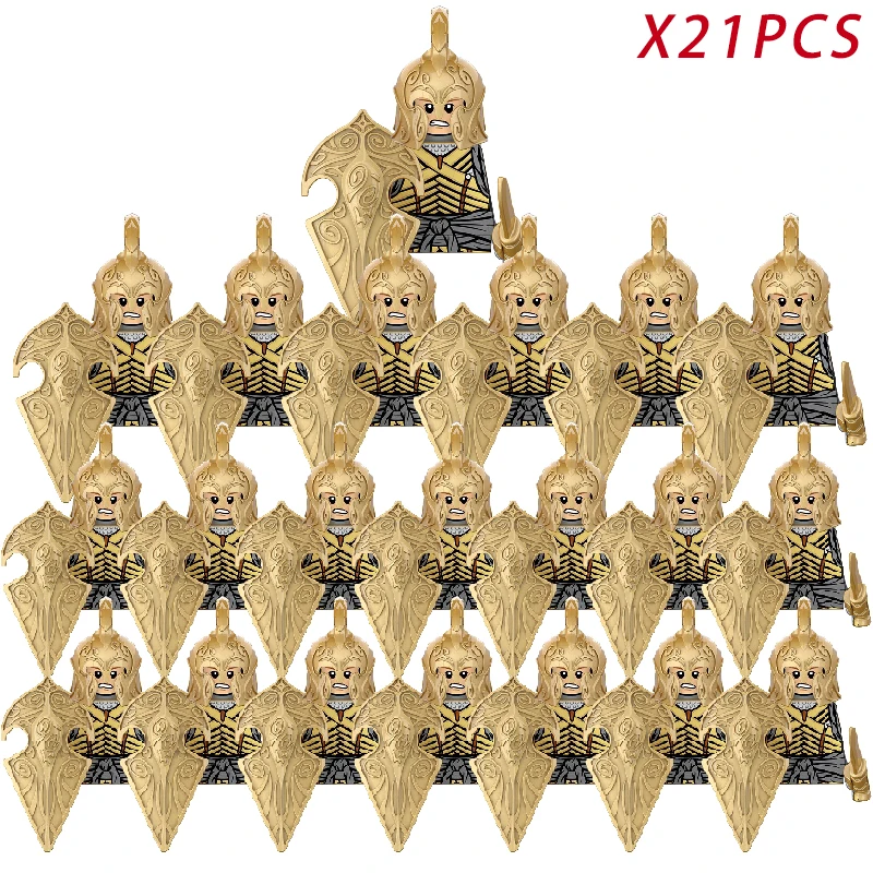 Medieval Fantasy Dwarf Warrior Leader Building Blocks Set