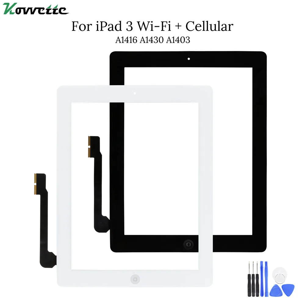 Для iPad 3 Wi-Fi + Cellular A1416 A1430 A1403 сенсорный экран дигитайзер стеклянная панель |