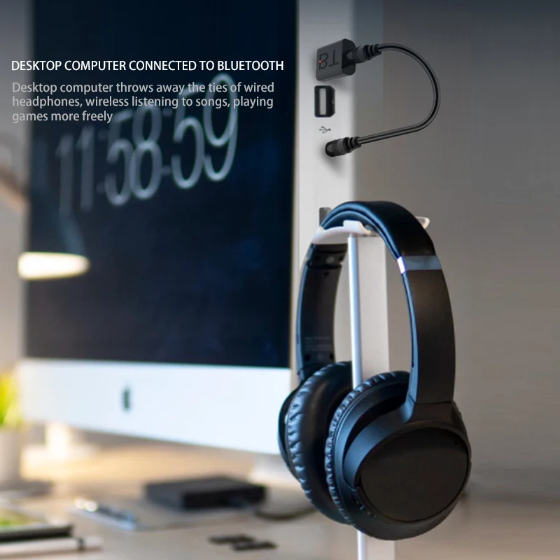 Мини USB Bluetooth 5 0 передатчик приемник стерео RCA 3 мм AUX для ТВ ПК наушники домашние