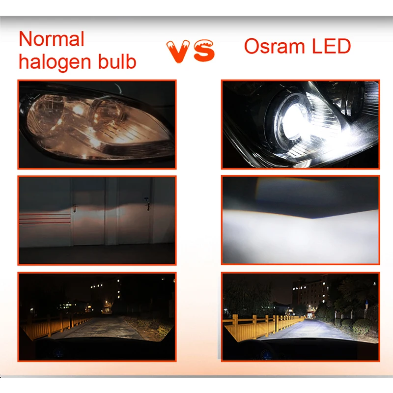 Лампа Ксеноновая OSRAM Luces Led H4 H7 светодиод Turbo H11 H16 9012 HIR2 Светодиодные Автомобильные фары 9005 HB4 HB3 9006 H8 лампы H4 H7 светодиодных фар для авто фары 6000K 1 пара