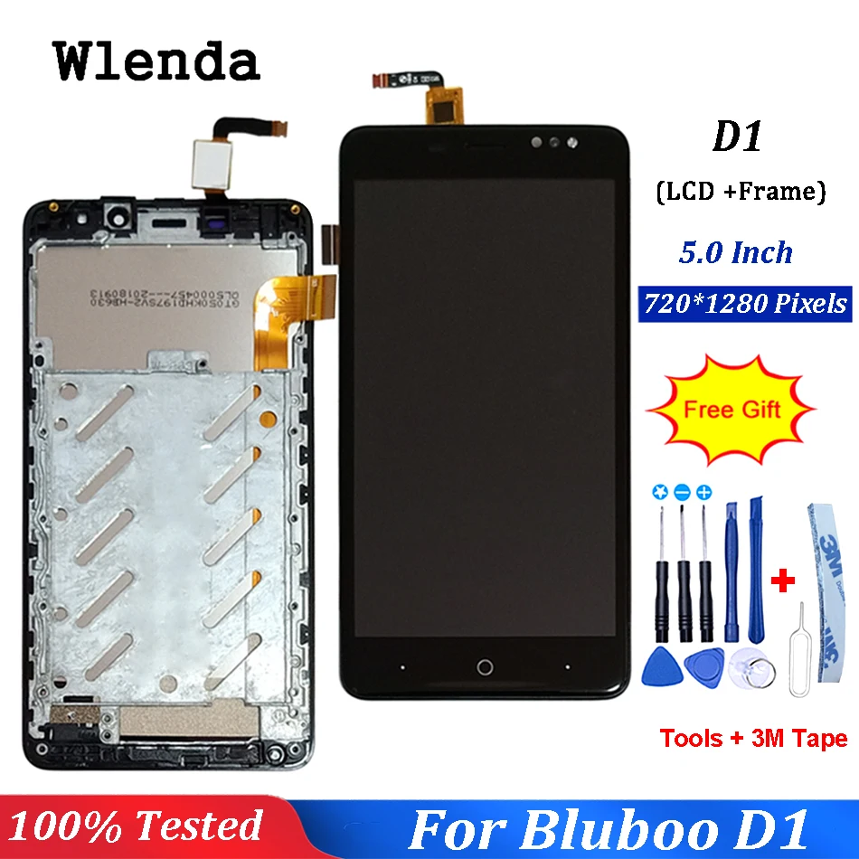 5 0 &quotчерный с рамкой для BLUBOO D1 ЖК-дисплей и сенсорный экран 100% протестированный