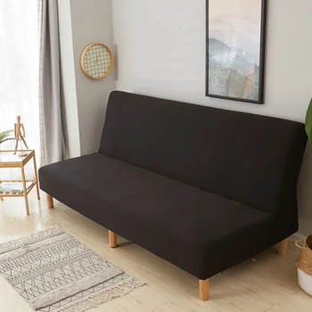 

Lychee Solid Color Sofa Cover Polyester Stretch Couch Cover without Armrest Home Slipcover for 1/2/3/4 Seater