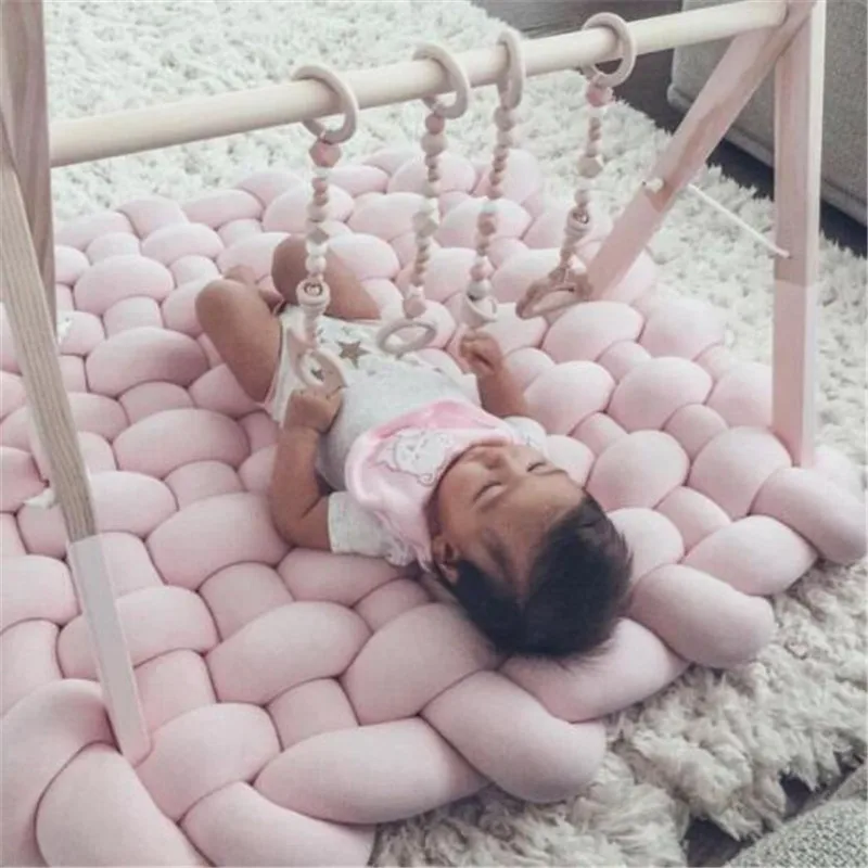 

Baby Crawling Play Mat Kids Rug Puzzle INS Braid Strip Weave Knotted Children's Mat Carpet Toy For Kids Room Decor Baby Game Gym