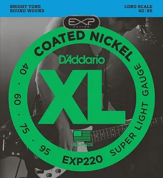 

Exp220 coated nickel strings for bass guitar, coated, super light, 40-95, D'Addario