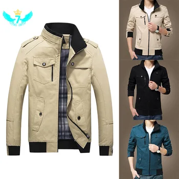 

Men's Bomber Jacket Spring Autumn Military Pilot Coat Zipper Tactical Mens Jackets Motorcycle Cargo Air Force Flight Coats TOA