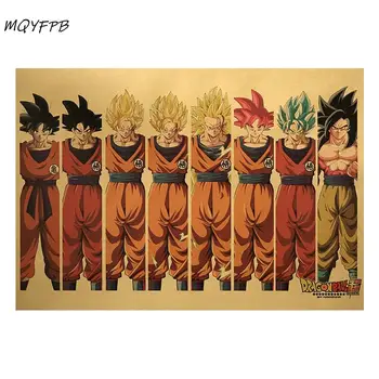 

Anime Dragon Ball SuperKakarot Goku Kraft Poster Wall Sticker Room Decoration Painting Home Picture Painting 50.5x35cm