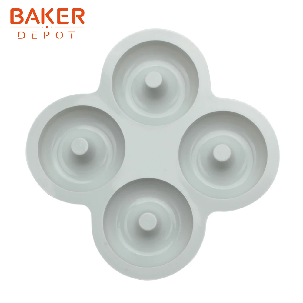 BAKER DEPOT большая силиконовая формочка для пончиков для торта Кондитерские 4 полости форма для пончиков инструмент для украшения торта Форма для хлеба пудинга Сделай Сам день рождения