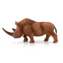 Новая шерстяная Фигурка Носорога, безопасные из ПВХ, модель носорога Coelodonta, украшение для дома, игрушки для животных, подарок для детей, развивающие игрушки