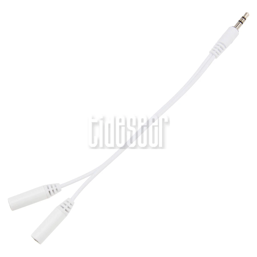300pcs 18cm 3 5mm Jack Audio Splitter Aux Extension Adapter Cable Male to 2 Female AUX Cord For Phone PC Headphone Speaker