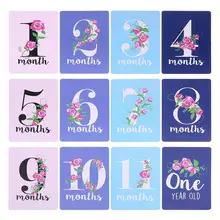 Cartes de partage de photos, jalons, cadeau pour bébé, âge, nouveau né, accessoires Photo B36E, 12 feuilles/ensemble 