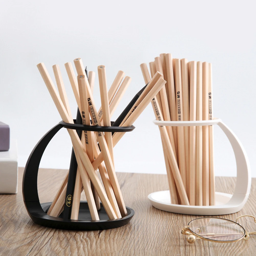 

Office Pen Holder Organizer Desktop Suspension Pen Storage Box Pencil Brush Pot Makeup Brush Polyethylene Container Home