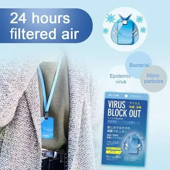 

3pcs Bacteria Block Out Card Air Freshener Sterilization Card Disinfection Lanyard Antibacterial Card Clean Outdoor