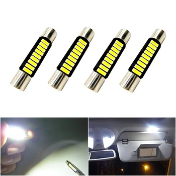 

4x White 28mm 31mm 4014 Fuse Vanity Mirror Light Bulb For Festoon Auto Interior Sun Visor Vanity Mirror Fuse Light White