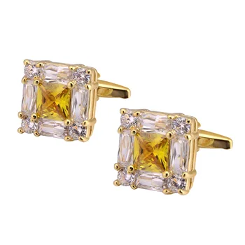 

Cufflinks High-End Hand-Inlaid Zircon Luxury K Gold a Pole French Nails