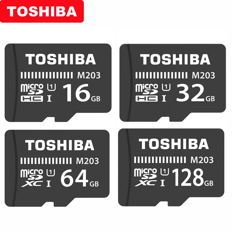 Оригинальная Micro SD карта TOSHIBA M203 класс 10 16 ГБ 32 ГБ 64 Гб 128 ГБ 256 ГБ Карта памяти SDHC SDXC UHS-I TF карта для смартфонов/ТВ