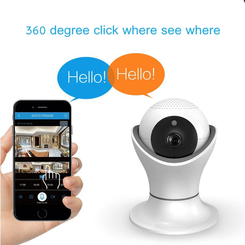 

3D Navigation Camera Household 360 Degree Motion Detection Baby Surveillance Infrared Night Vision Anti-theft Security Camera