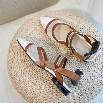 

Fashion Classic Design Women Genuine Leather&Mesh Flats Breathable Mixed Color Spring/Summer Shoes Plus Size 34-43 For Ladies