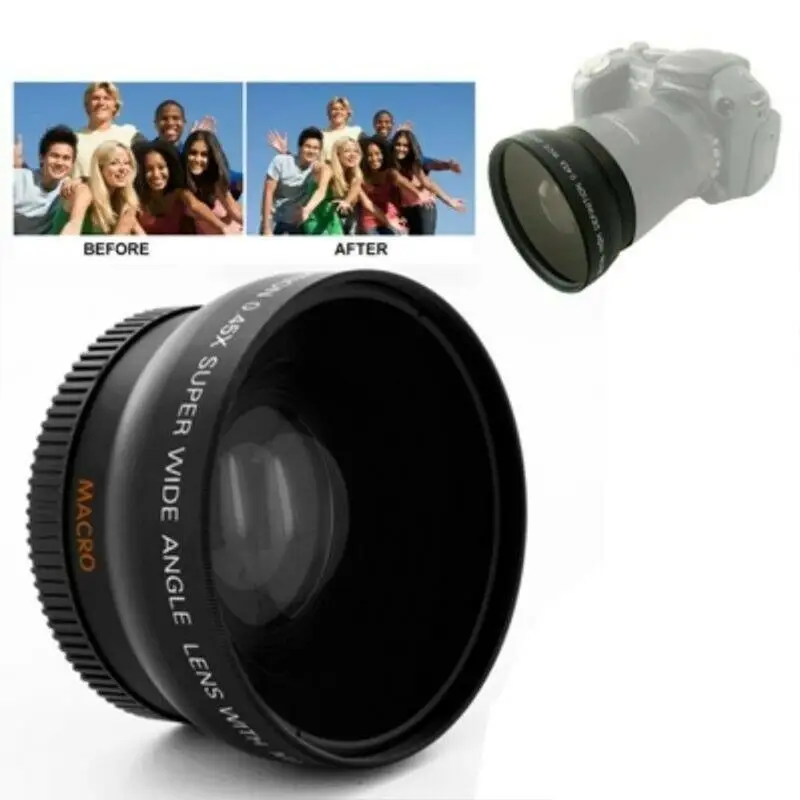 

52mm 0.45x Wide Angle Lens Macro Lens for NIKON D50 D60 D70S D3000 D3100 D3200 D300S D70 D90 Camera Wide Lens Accessories