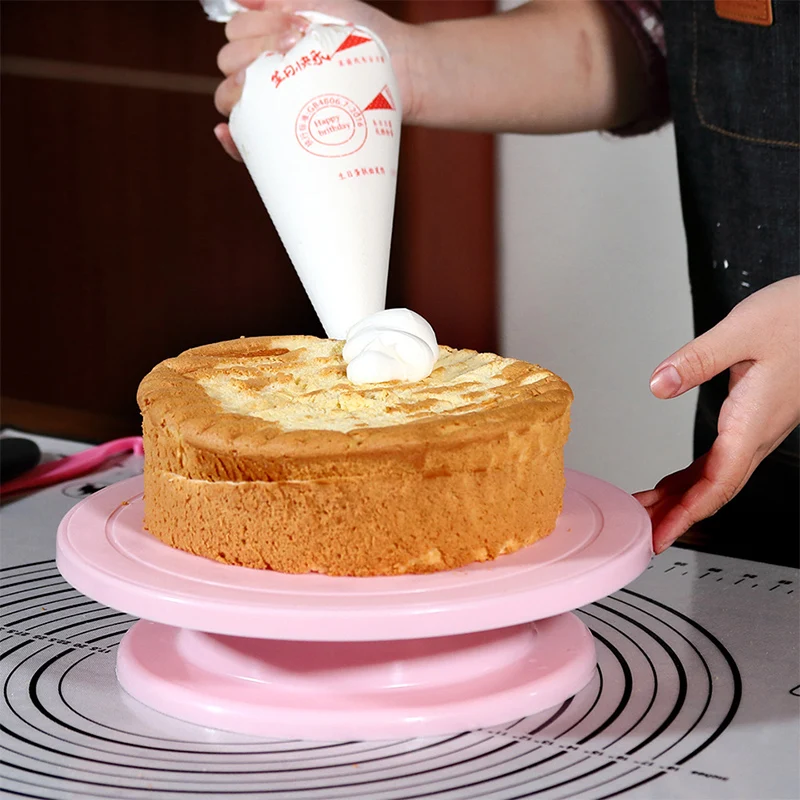 Cake Turntable Stand Cake Decoration Accessories DIY Mold Rotating Stable  Anti-skid Round Cake Table Kitchen Baking Tools