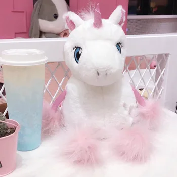 

1pcs 28/40cm Lovely Unicorn With Long Tail Stuffed Kawaii Soft Unicorn Plush Toys For Children Creative Birthday Gift For Girls