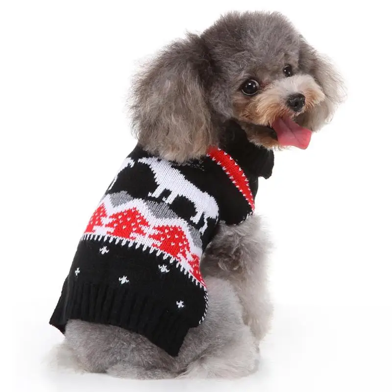 Xmas Dog Sweater Costume Clothes Warm Classic Jacket Coat Warm Pet Jackets Autumn Winter Coats For Small Dog Cat Chihuahua
