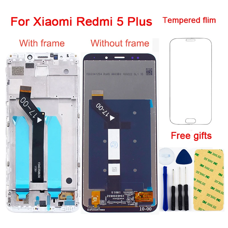 Скидка Для Xiaomi Redmi 5 Plus Redmi5 Plus ЖК дисплей Панель модуль + сенсорный экран дигитайзер сенсор сборка