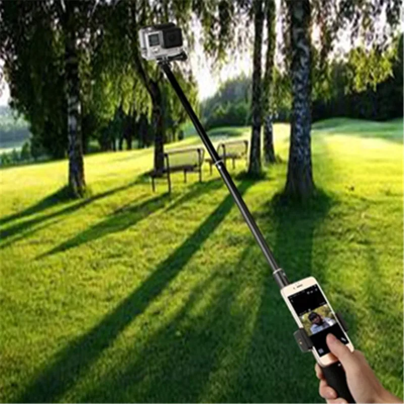 Adjustable Selfie Monopod Phone Mount High Quality Phone Lock Clip Holder Adapter for Gopro Hero 4 3+ 3