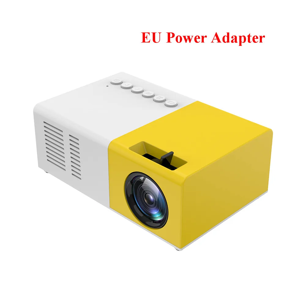 Yellow EU Plug 2 цвета J9 портативный мини-проектор 1080P мини домашний проектор AV USB SD TF карта USB портативный карманный проектор для телефона PK YG300 - Цвет: Yellow EU Plug