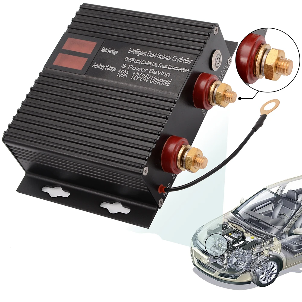 

Automotive Dual Battery Isolator Relay 150A 12V 24V ON/OFF Car Power Switch Controller Universal Battery Protective Repair Tool
