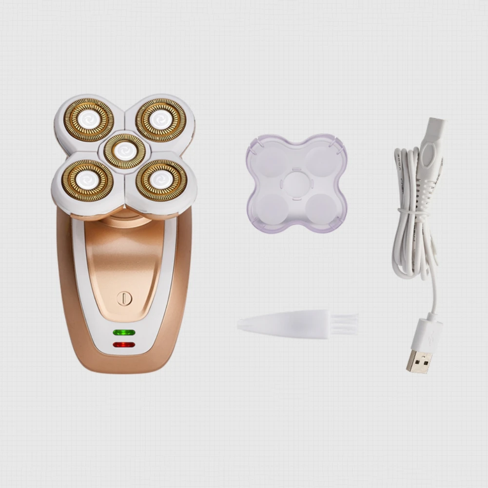 Usb перезаряжаемая 4D Водонепроницаемая бритва для волос для мужчин и женщин пятиголовая вращающаяся триммер для волос