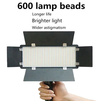 

Portable 40W 600 LED Fill Lights Video Light Ultra Thin LCD Bi-Color Dimmable DSLR Studio LED Lamp Panel for Camera Selfie