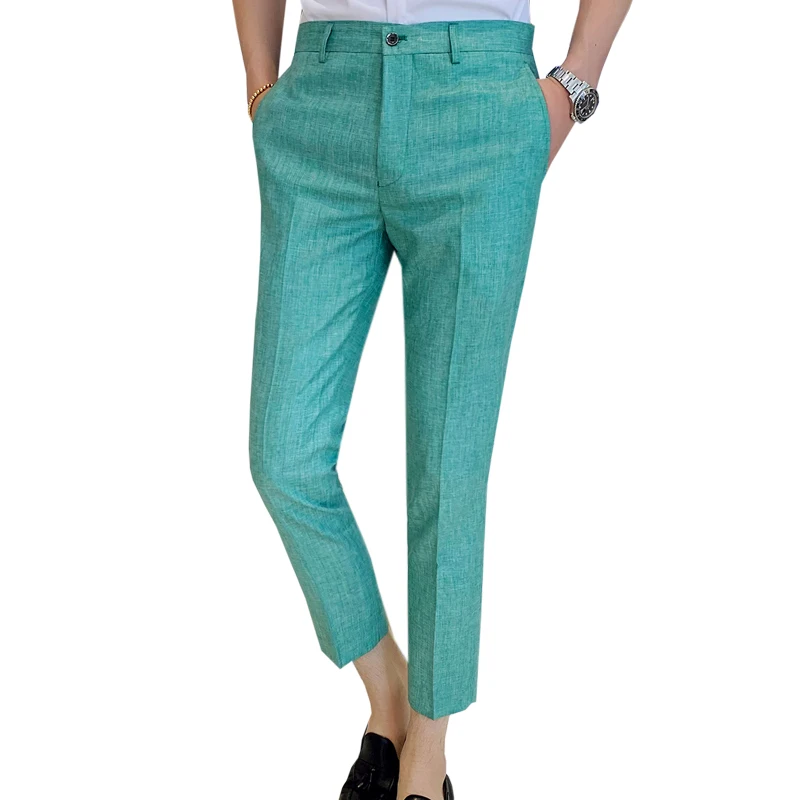 

suit pants men's bar workplace nine points pants professional wear trousers men's solid color business casual suit pants