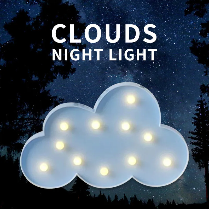 Cloud Lamp Shade Sign Night Light Children Bedroom Home Decoration Lamps lampe de chevet #3N08 (17)