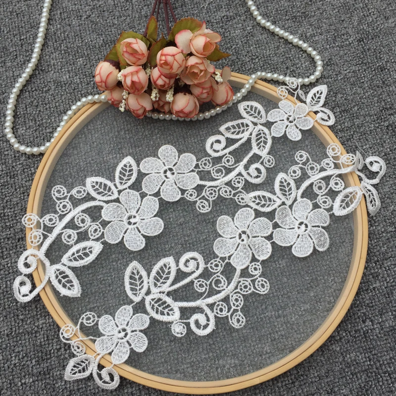 Vintage Flower Embroidery Lace Appliqued Fabric Jacquard Ribbon Lace Fabric lace fabric lace ribbon sewing patches lace sewing supplies lace sewing accessories lace garment accessories lace accessories lace decoration Sewing Trims Patch Scrapbooking 4Pcs/Set