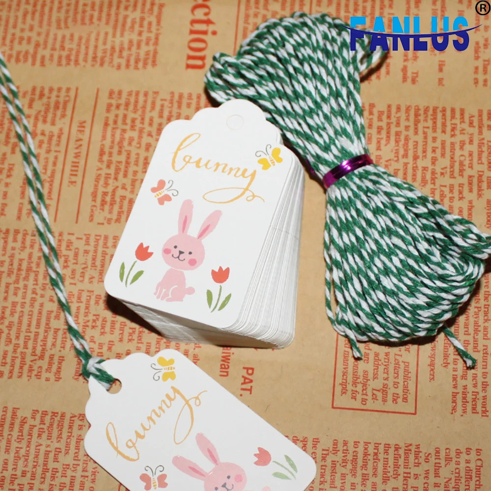 

Gift Tags Personalized Easter Eggs Decorations for Home Gift Craft Paper Tag White Animals Bunny Wedding Decorations Party Favor