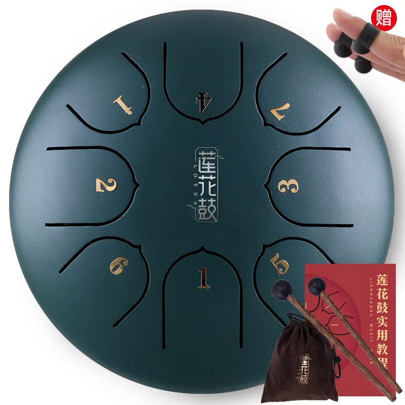 

12 Inch Tongue Drum Mini 13-Tone Steel Tongue Drum C Key Hand Pan Drum with Drum Mallets Carry Bag Percussion Instrument