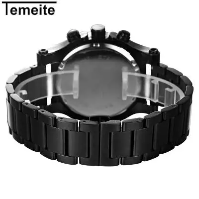 TEMEITE мужские часы с большим циферблатом, брендовые часы с датой, бизнес часы с ремешком из нержавеющей стали для мужчин, настоящие тройные глаза, Relogio Masculino