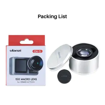 

Ulanzi OA-5 Macro Camera Lens for Dji Osmo Action Macro Lens Action Accessories Sport Camera Lens 15X Multiplier Microscopic