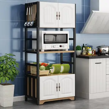 

Kitchen Shelf Landing Multi-storey Household Storage Shelf European Microwave Oven Cabinet Saving Space