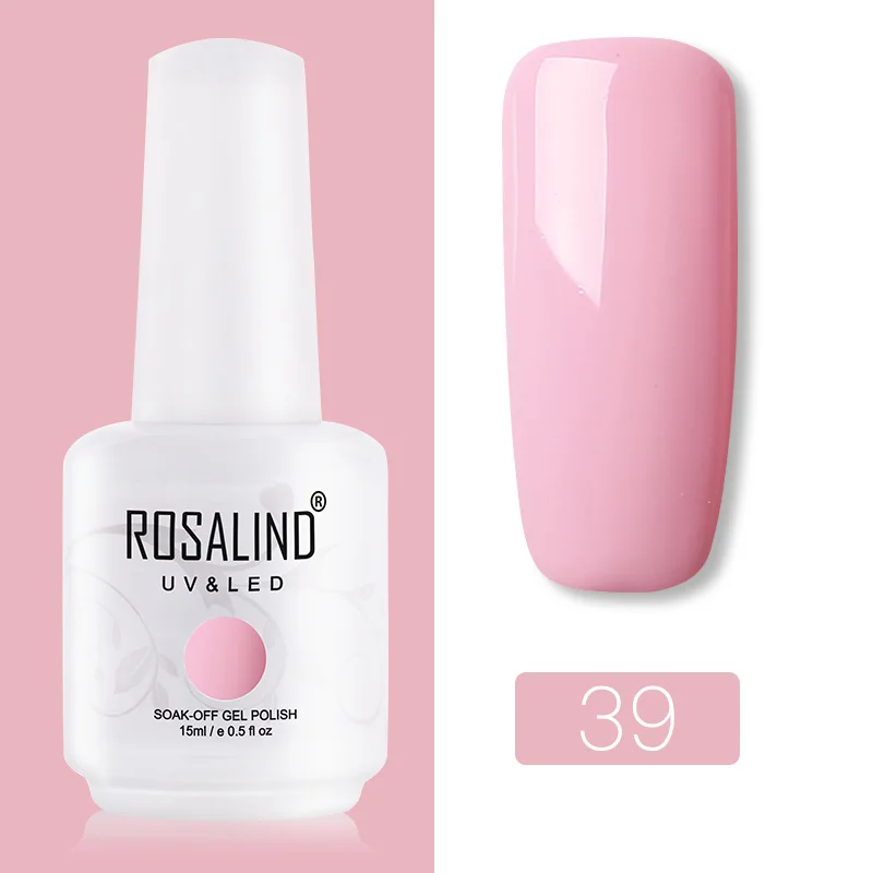 RH39 ROSALIND Гель-лак гибридные лаки для ногтей Маникюр УФ светодиодный полуперманентный гель для ногтей впитывающий Гель-лак базовое верхнее покрытие 15 мл цвет - Цвет: RH39
