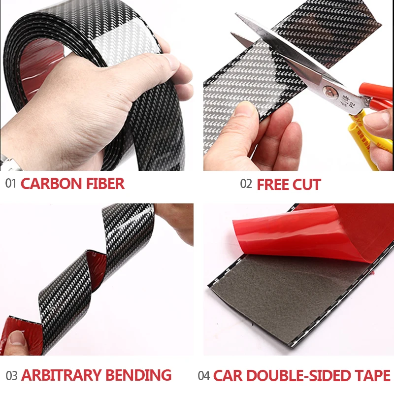 Car Threshold Portector Moulding Strip Trim Bumper Strip Door Sill Film Anti Scratch Guards Car Sticker