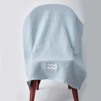 

12 Constellation Bath Towel Series Pure Cotton Solid Color Bath Towel Elegant Embroidered Bath Towel