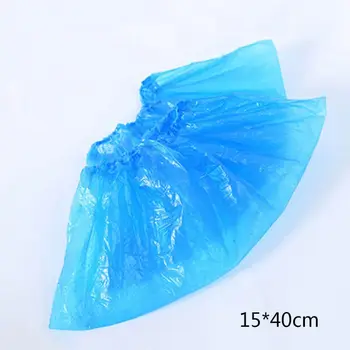 

100 pcs Disposable Shoe Cover Blue Plastic Anti Slip Cleaning Overshoes Boot Saf GXMB